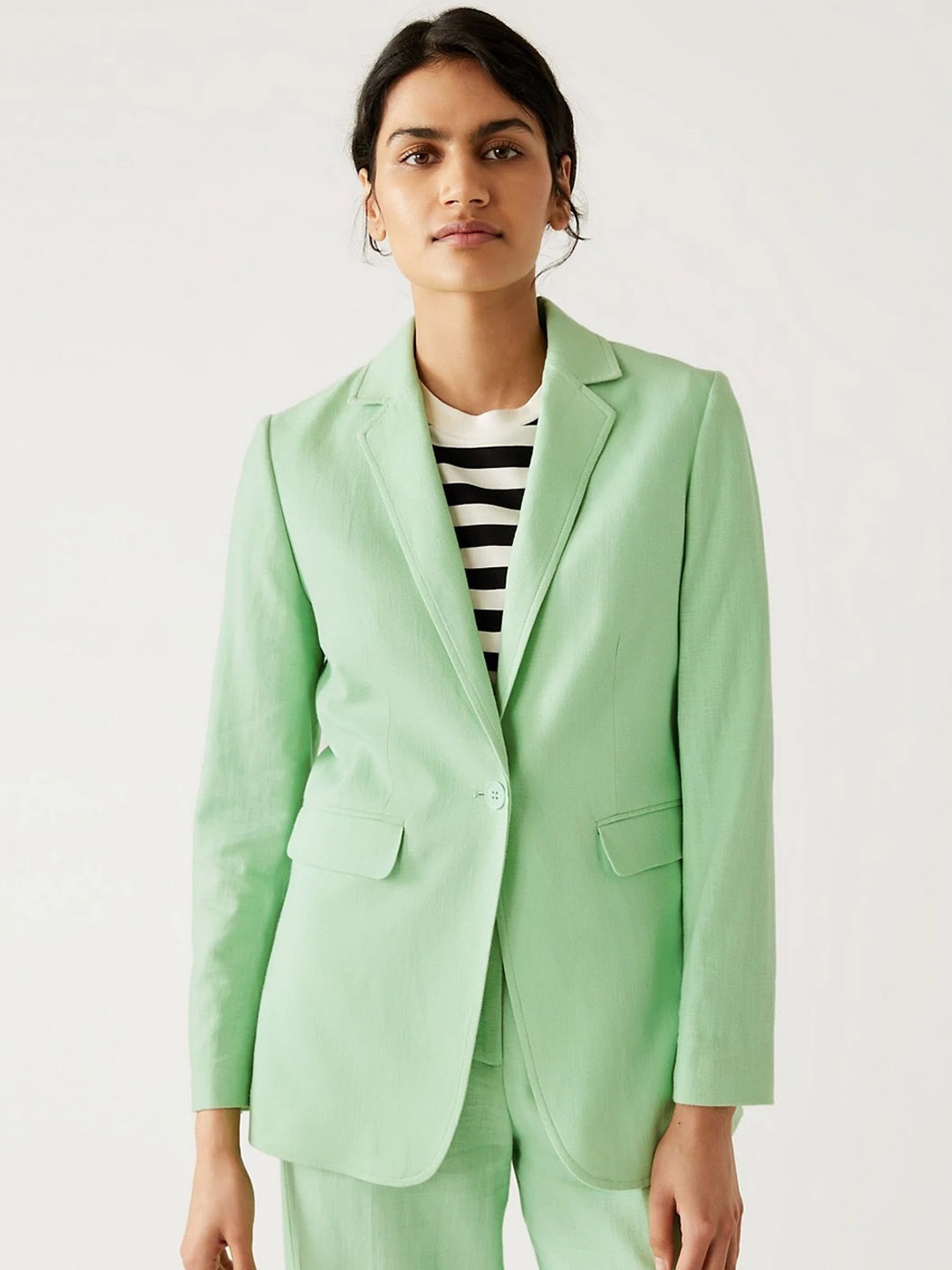 

Marks & Spencer Regular Fit Single-Breasted Blazer, Green