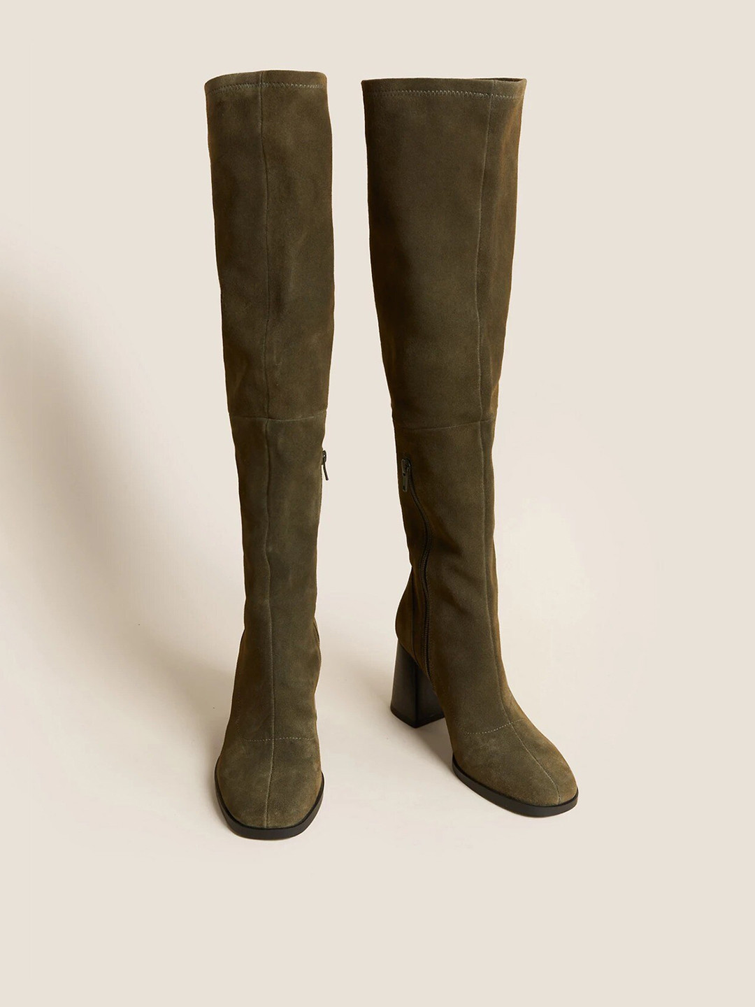 

Marks & Spencer Women Heeled High-Top Regular Boots, Khaki