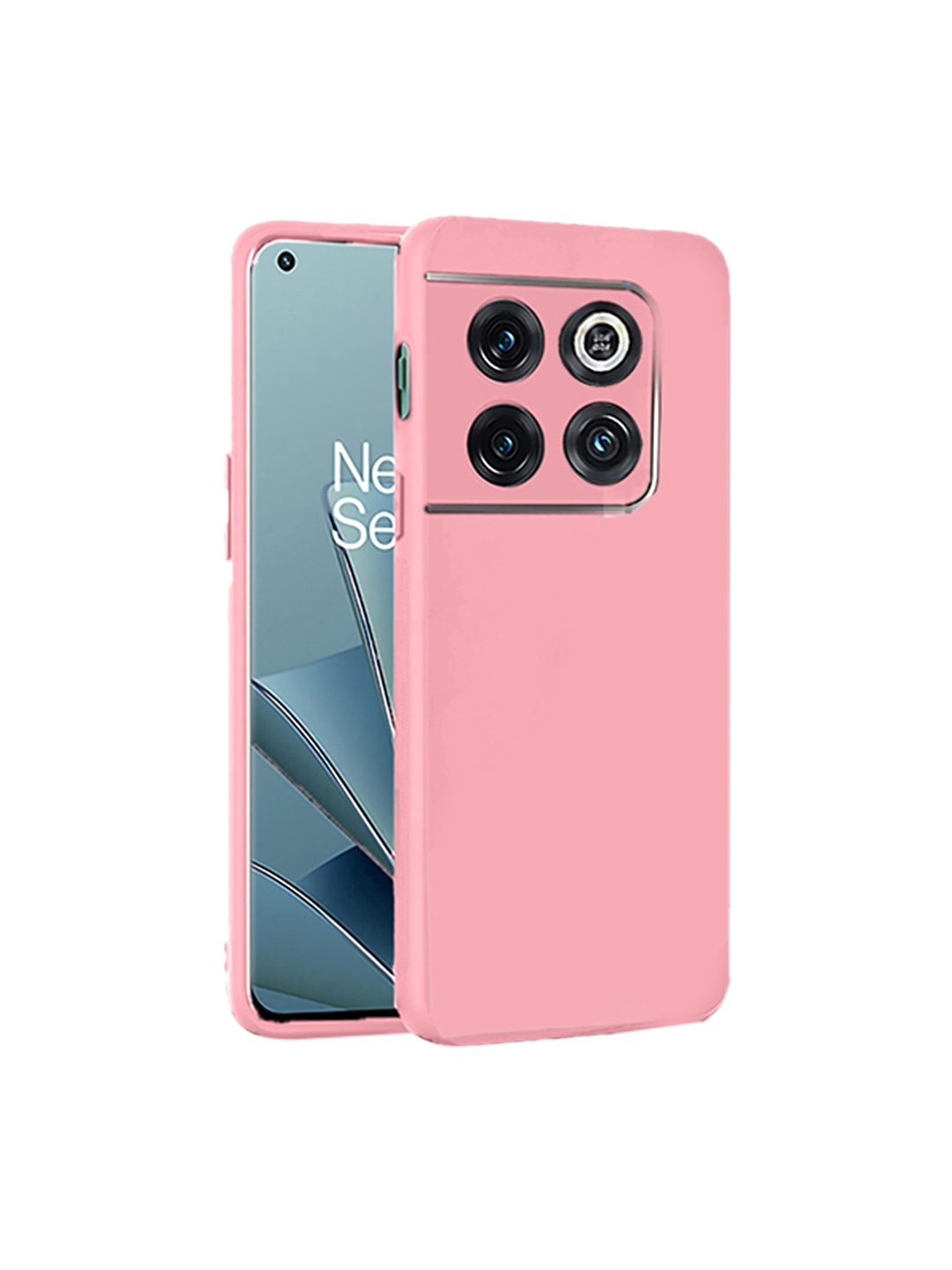 

Karwan OnePlus 10T Mobile Back Case With Camera Protection, Pink