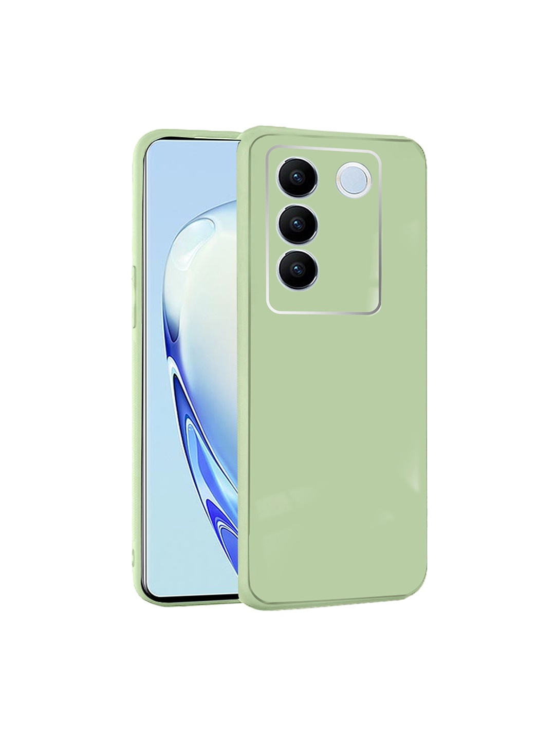 

Karwan Vivo V27 Pro Mobile Back Case With Camera Protection, Green