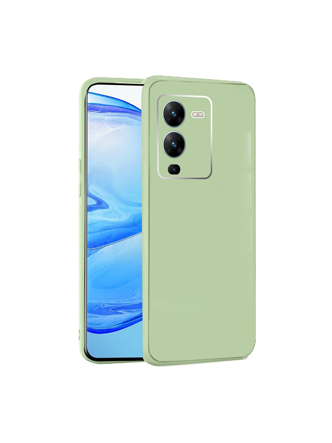 

Karwan Vivo V25 Mobile Back Case With Camera Protection, Green