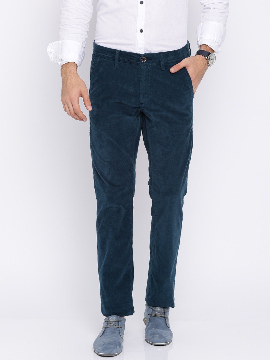

Allen Solly Men Blue Smart Slim Fit Solid Regular Trousers