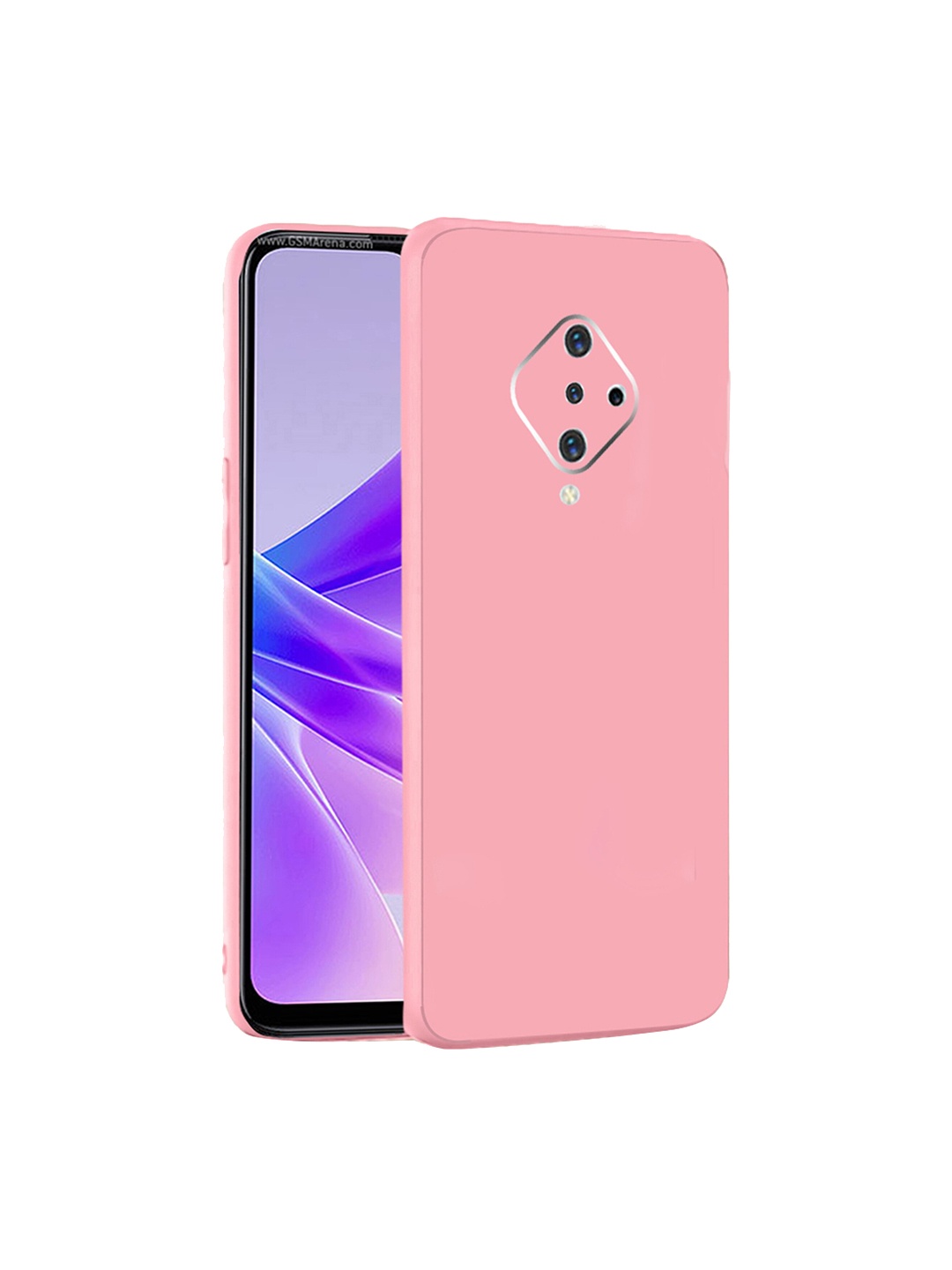 

Karwan Vivo S1 Pro Mobile Back Case With Camera Protection, Pink