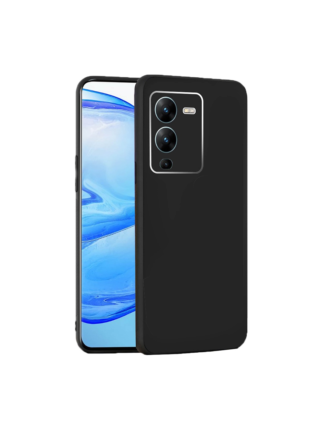 

Karwan Vivo V25 Pro Mobile Back Case With Camera Protection, Black