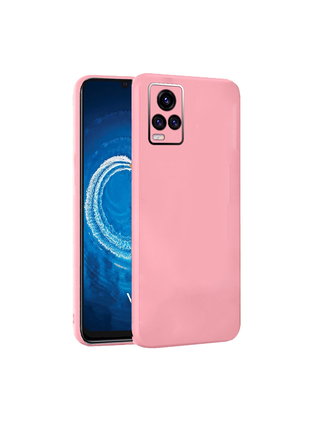 

Karwan Vivo V20 Mobile Back Case With Camera Protection, Pink