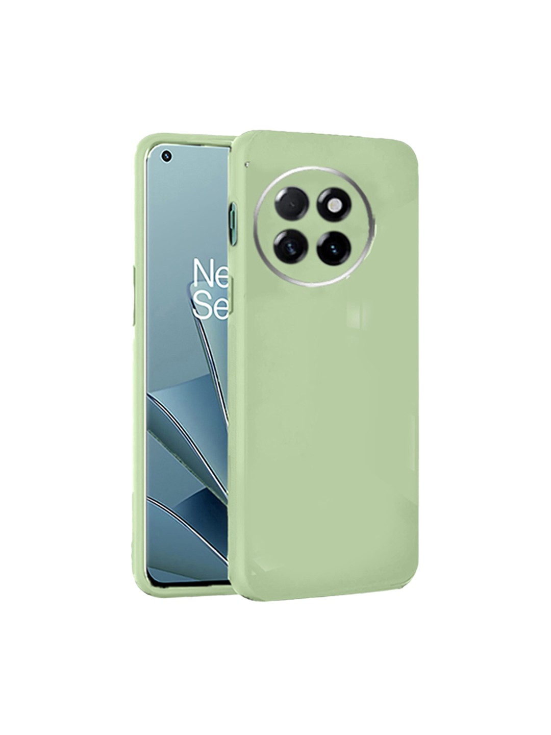 

Karwan One Plus 11R Mobile Back Case With Camera Protection, Green