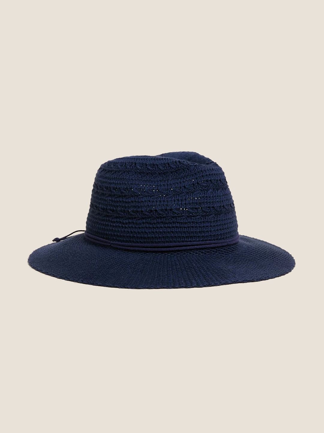 

Marks & Spencer Women Textured Soft Fedora Hat, Navy blue