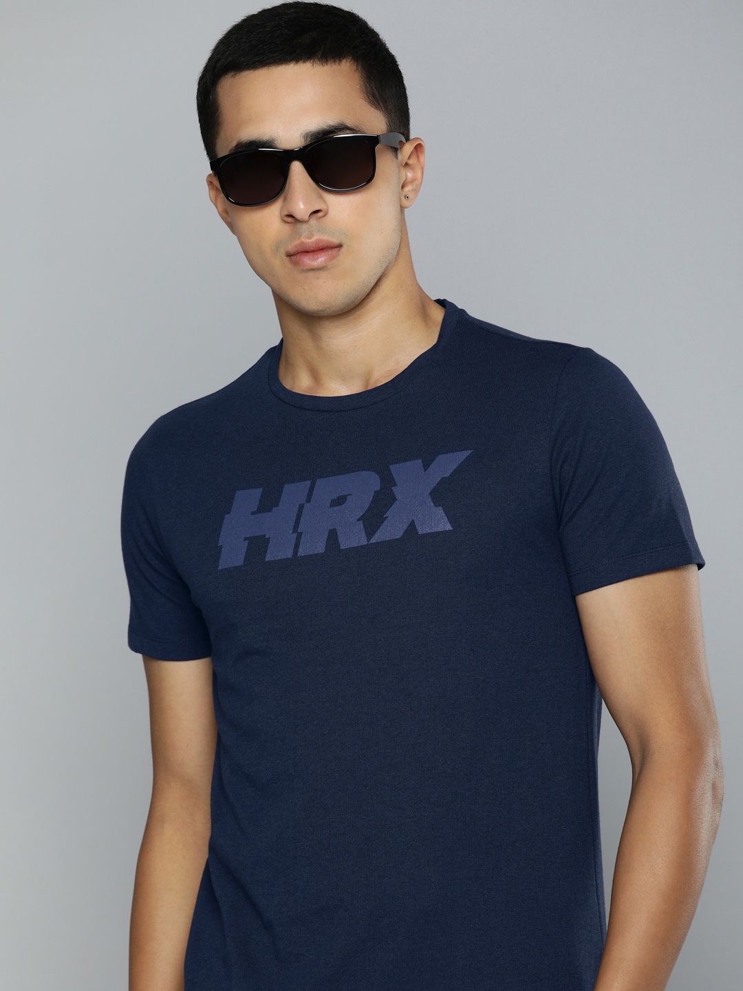 

HRX by Hrithik Roshan Men Typography Printed T-shirt, Navy blue