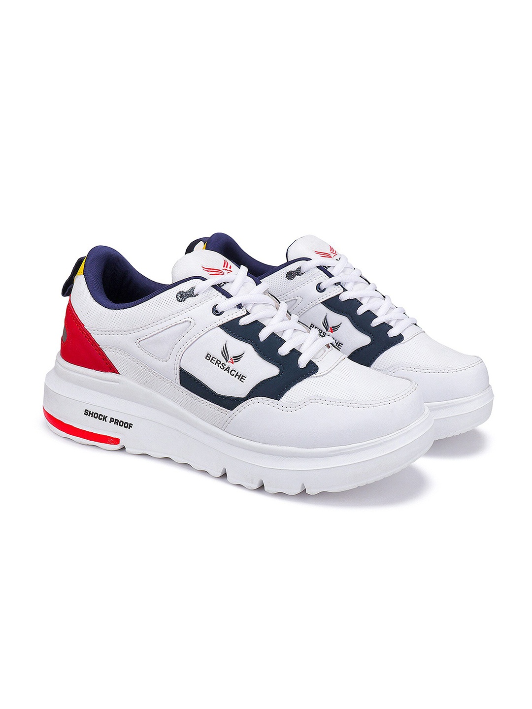 

BERSACHE Men Running Non-Marking Sports Shoes, White