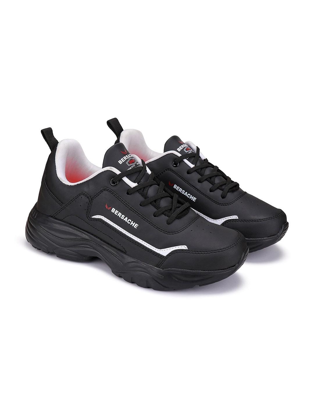 

BERSACHE Men Lightweight Canvas Non-Marking Running Shoes, Black