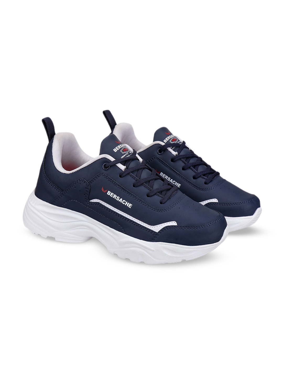 

BERSACHE Men Perforated Lightweight Sneakers, Navy blue