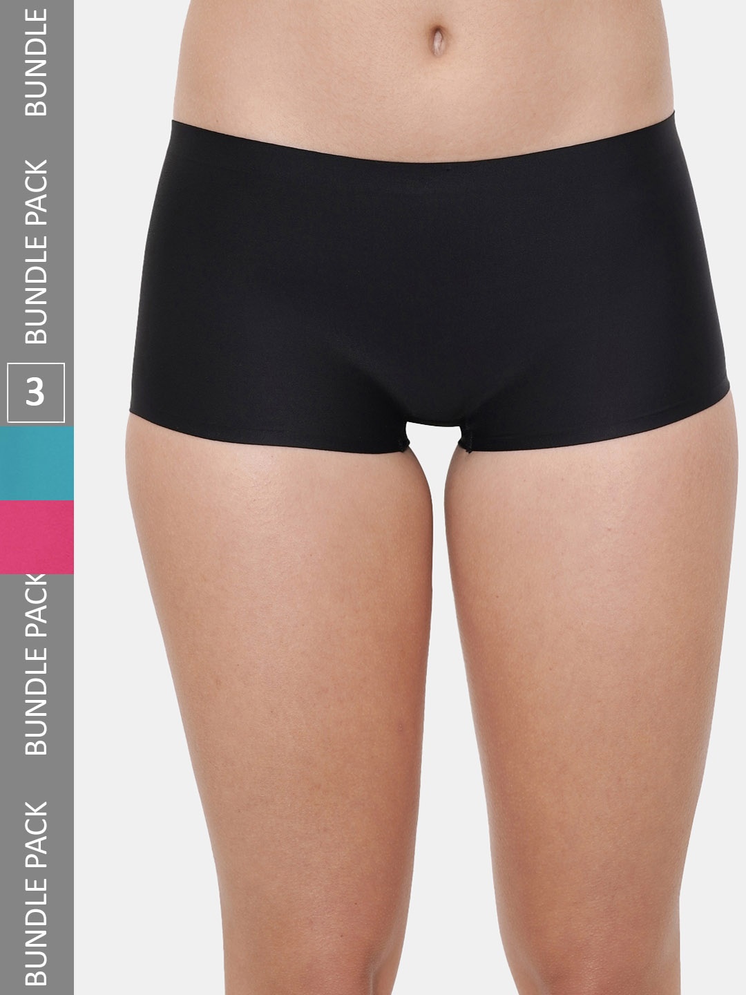 

Amour Secret Women Pack Of 3 Anti Odour Seamless Boy Short Briefs, Black