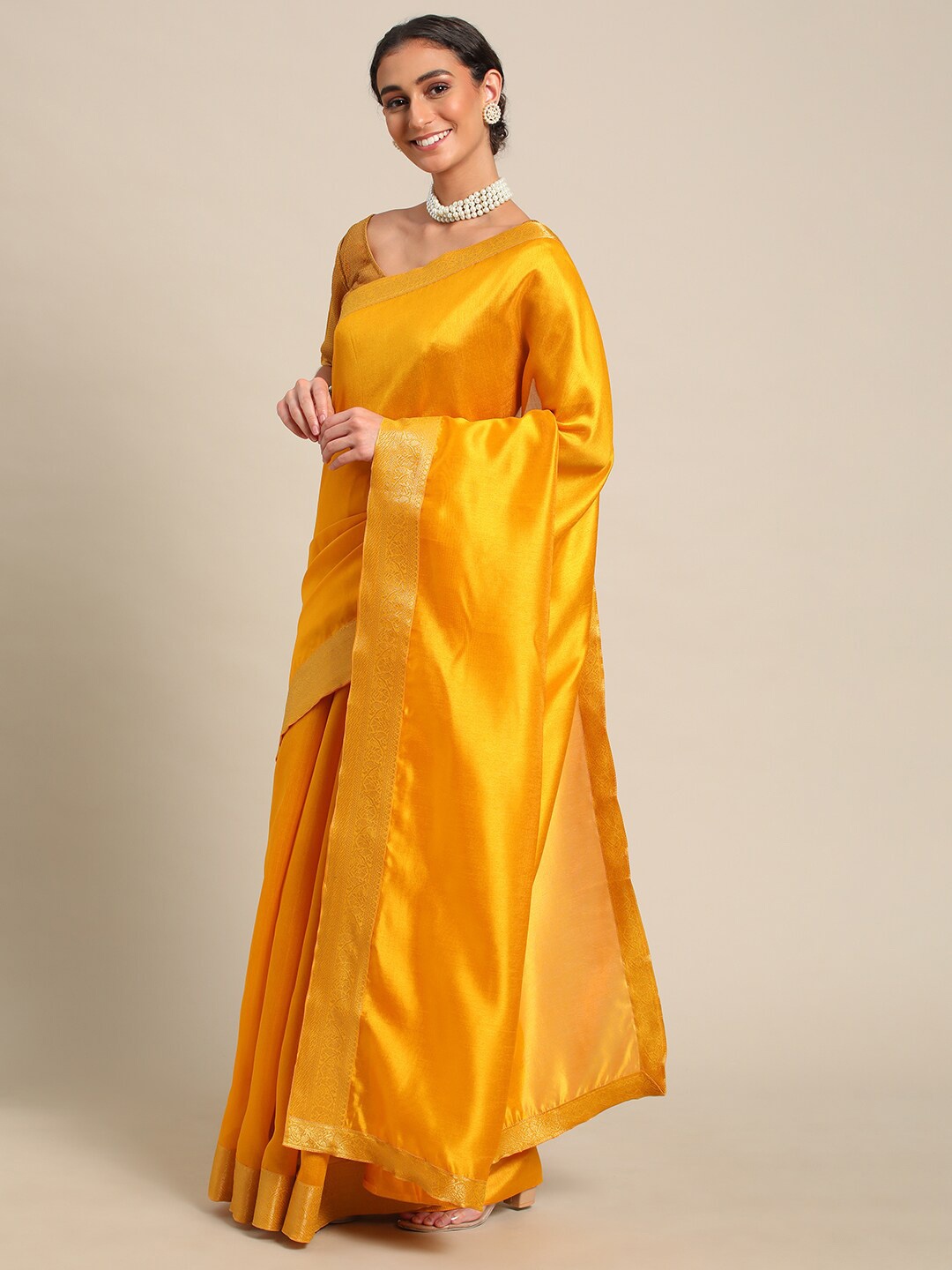 

all about you Zari Pure Silk Saree, Yellow