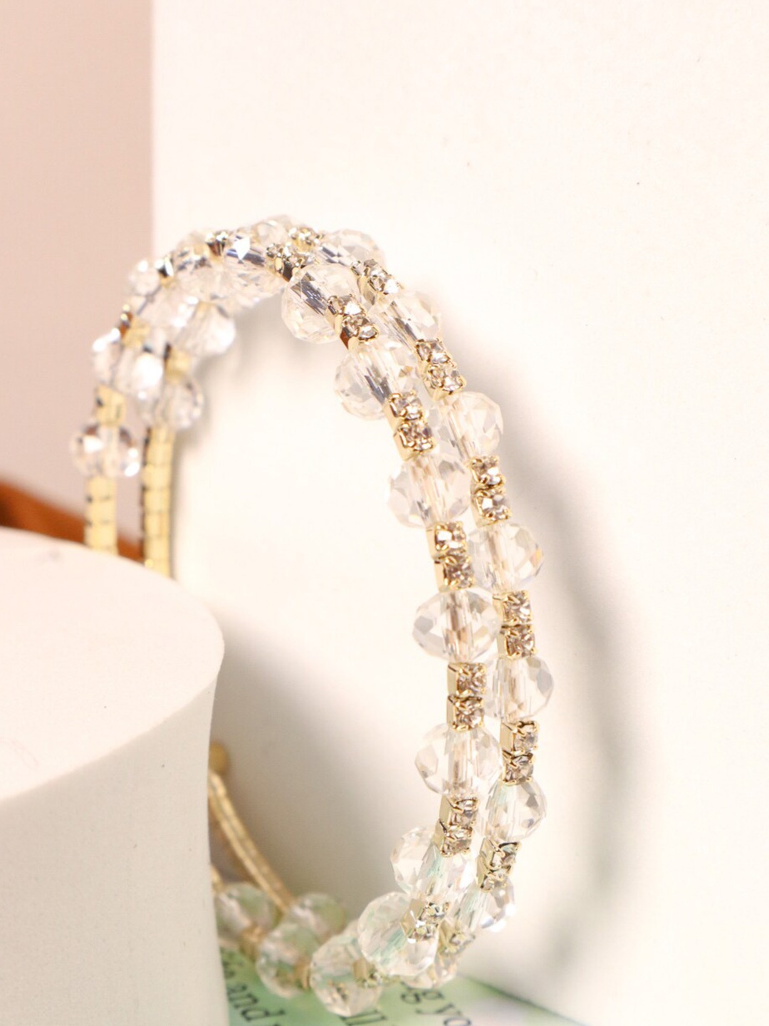 

SALTY Women Gold-Plated Beaded Cuff Bracelet