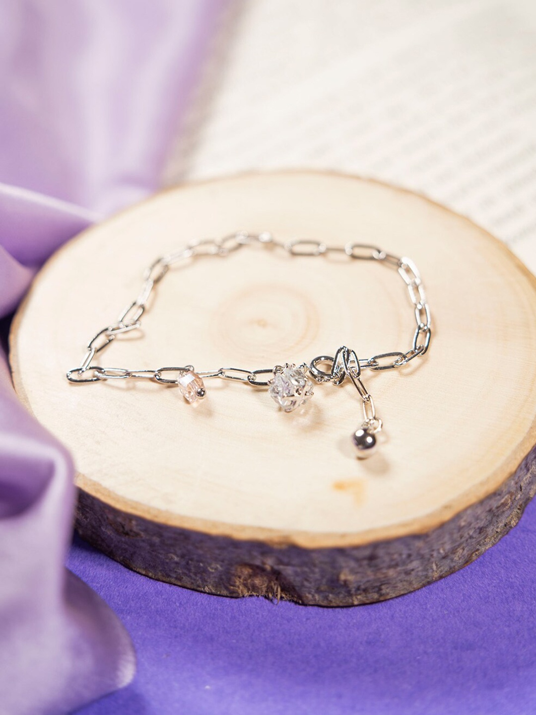 

SALTY Women Silver-Plated Beads Link Bracelet