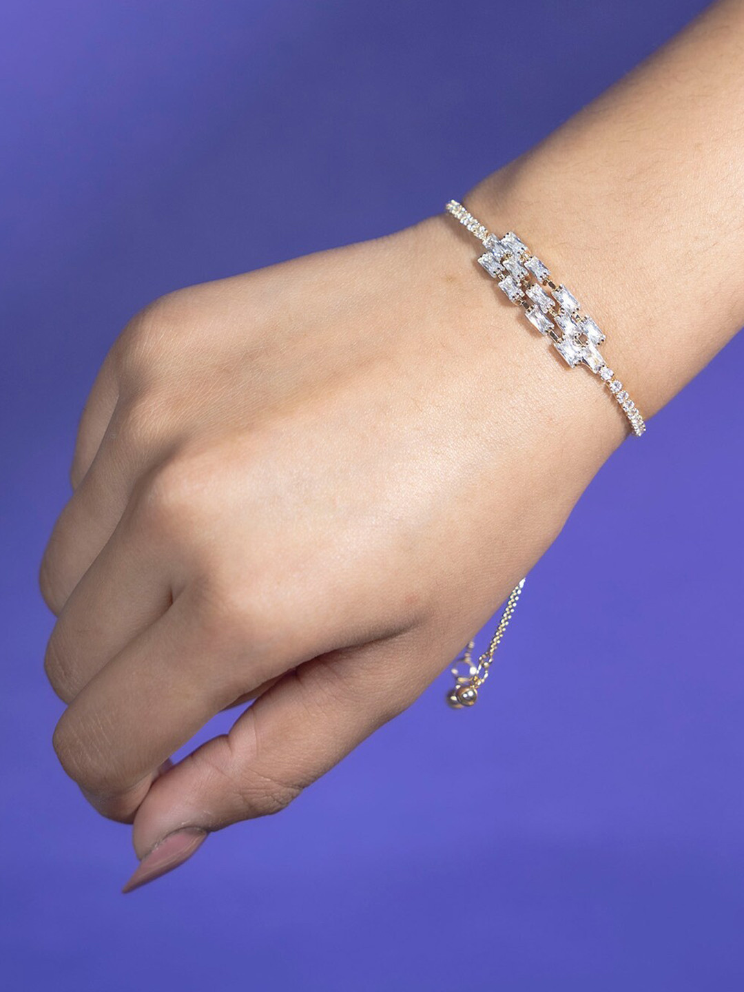 

SALTY Gold Plated Stone Studded Link Bracelet
