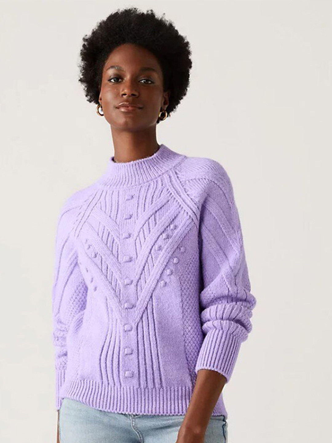 

Marks & Spencer Cable Knit Pullover, Purple