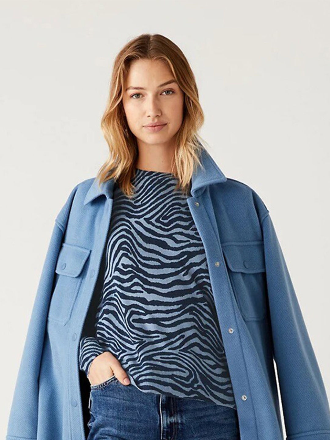 

Marks & Spencer Animal Printed Acrylic Pullover, Blue