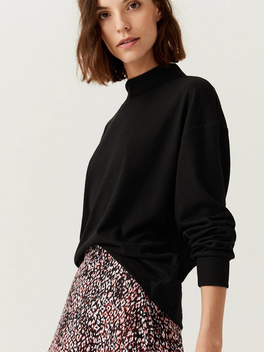 

Marks & Spencer Women High Neck Sweatshirt, Black