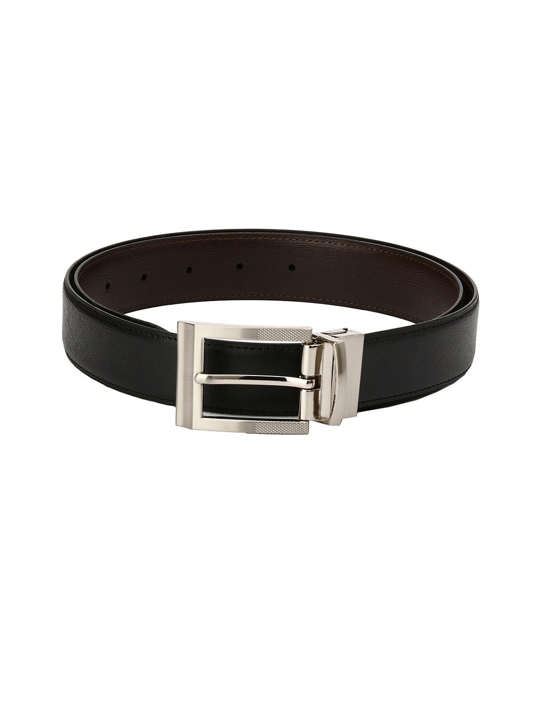 

Pacific Gold Men PU Textured Reversible Formal Belt, Black