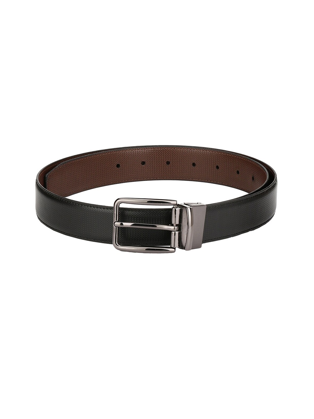 

Pacific Gold Men Textured PU Reversible Formal Belt, Black