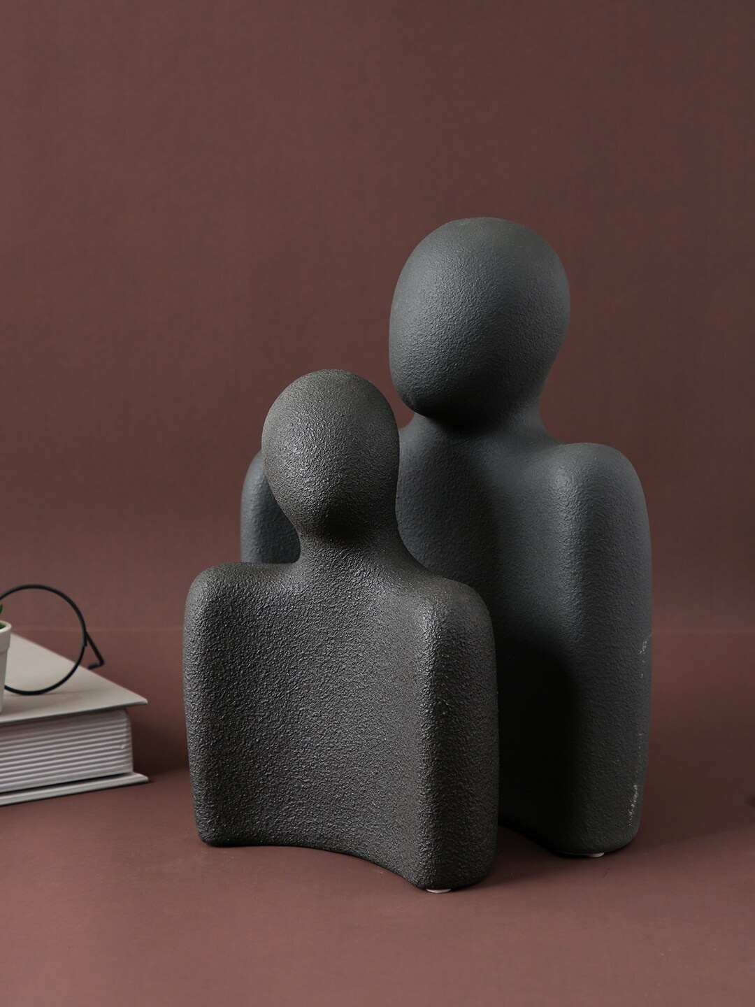 

TAYHAA Modern Couple Statues Ceramic Figurine, Black