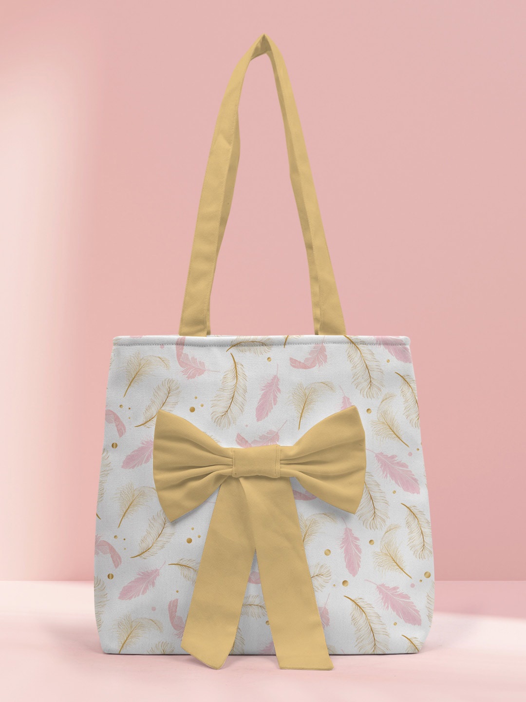 

Crazy Corner Floral Printed Shopper Tote Bag with Bow, White