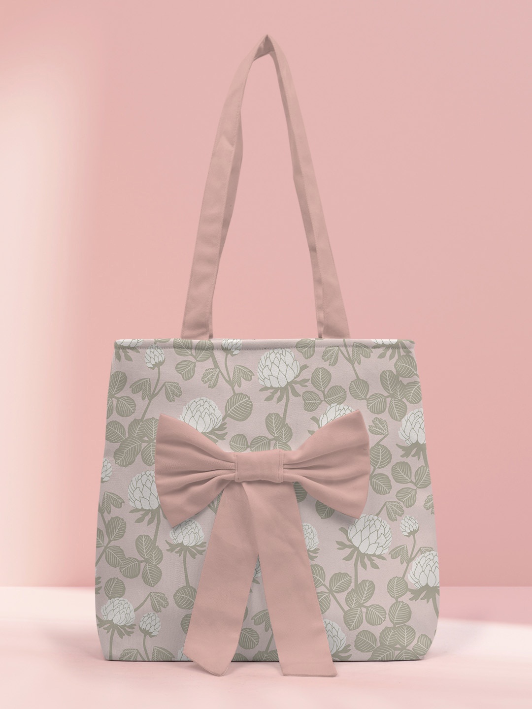

Crazy Corner Printed Oversized Shopper Tote Bag with Bow Detail, Pink