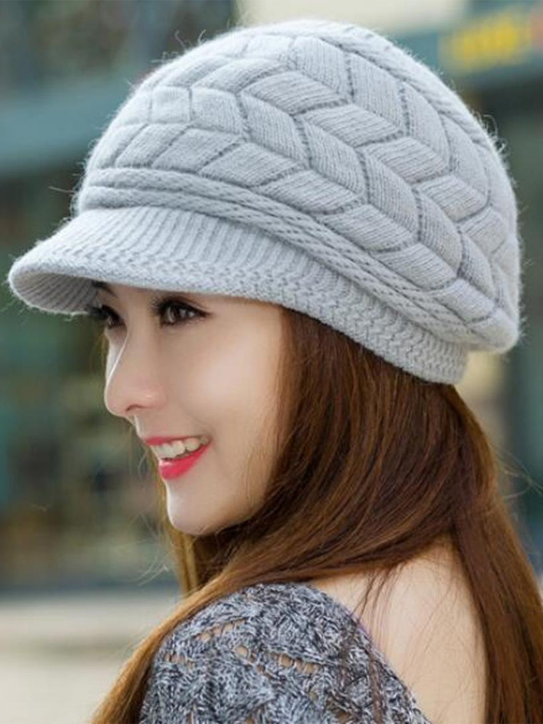 

Alexvyan Women Woolen Ascot Cap, Grey
