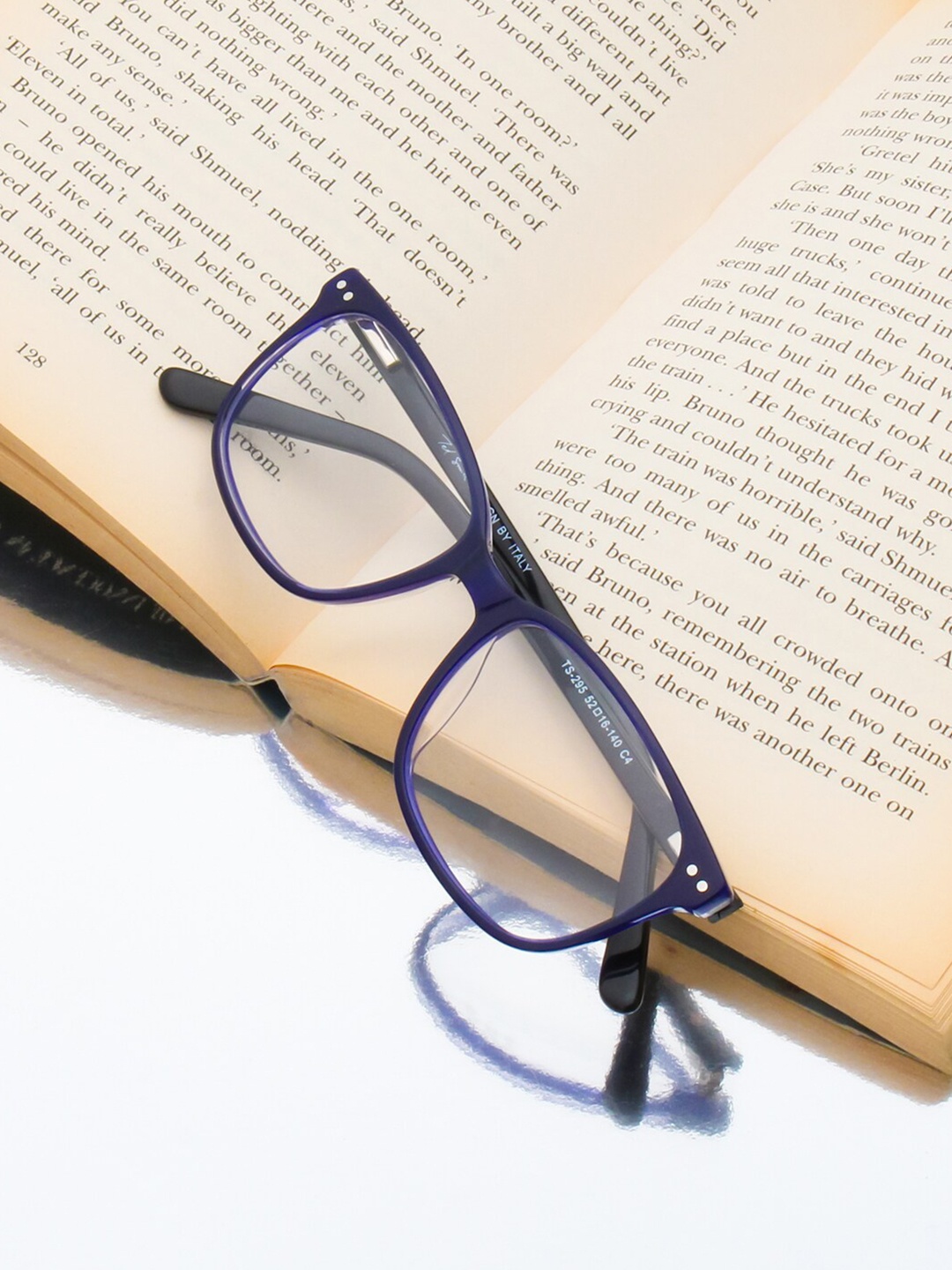 

Ted Smith Full Rim Wayfarer Frame IVORY_C4, Blue