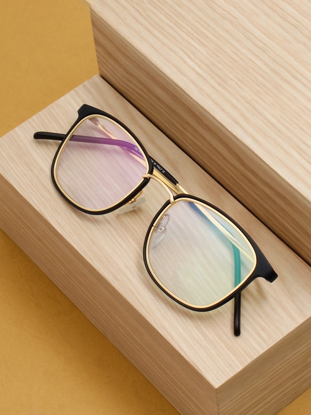 

Ted Smith Full Rim Rectangle Frame TWILIGHT_C8, Gold