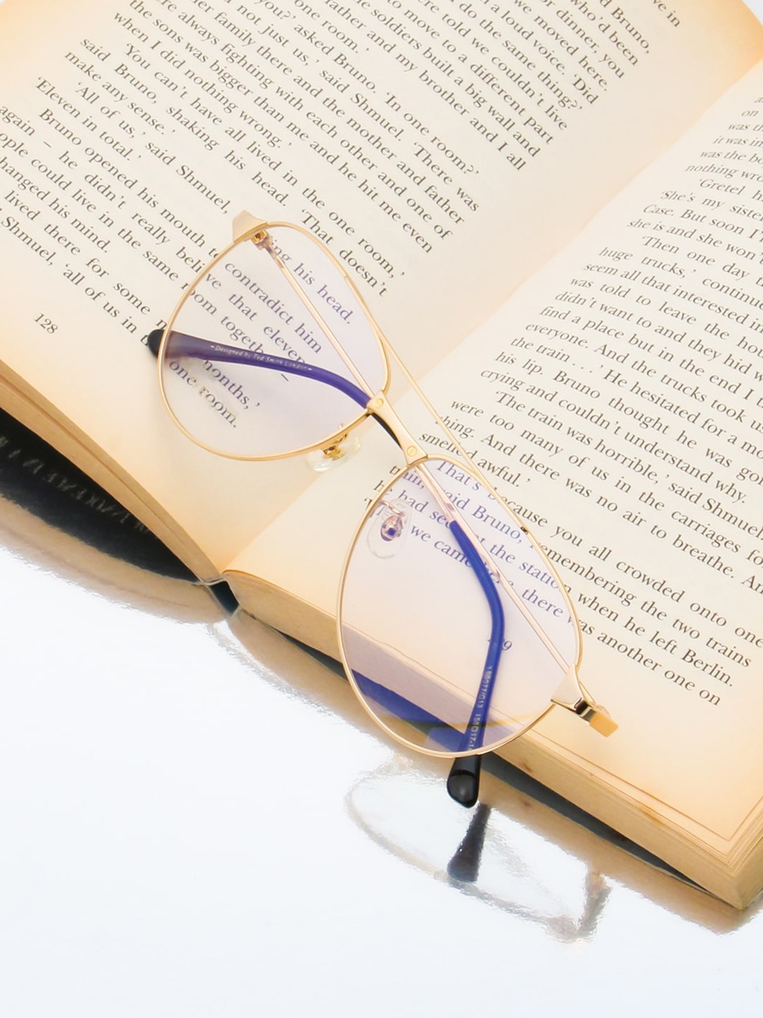 

Ted Smith Full Rim Aviator Frame, Gold