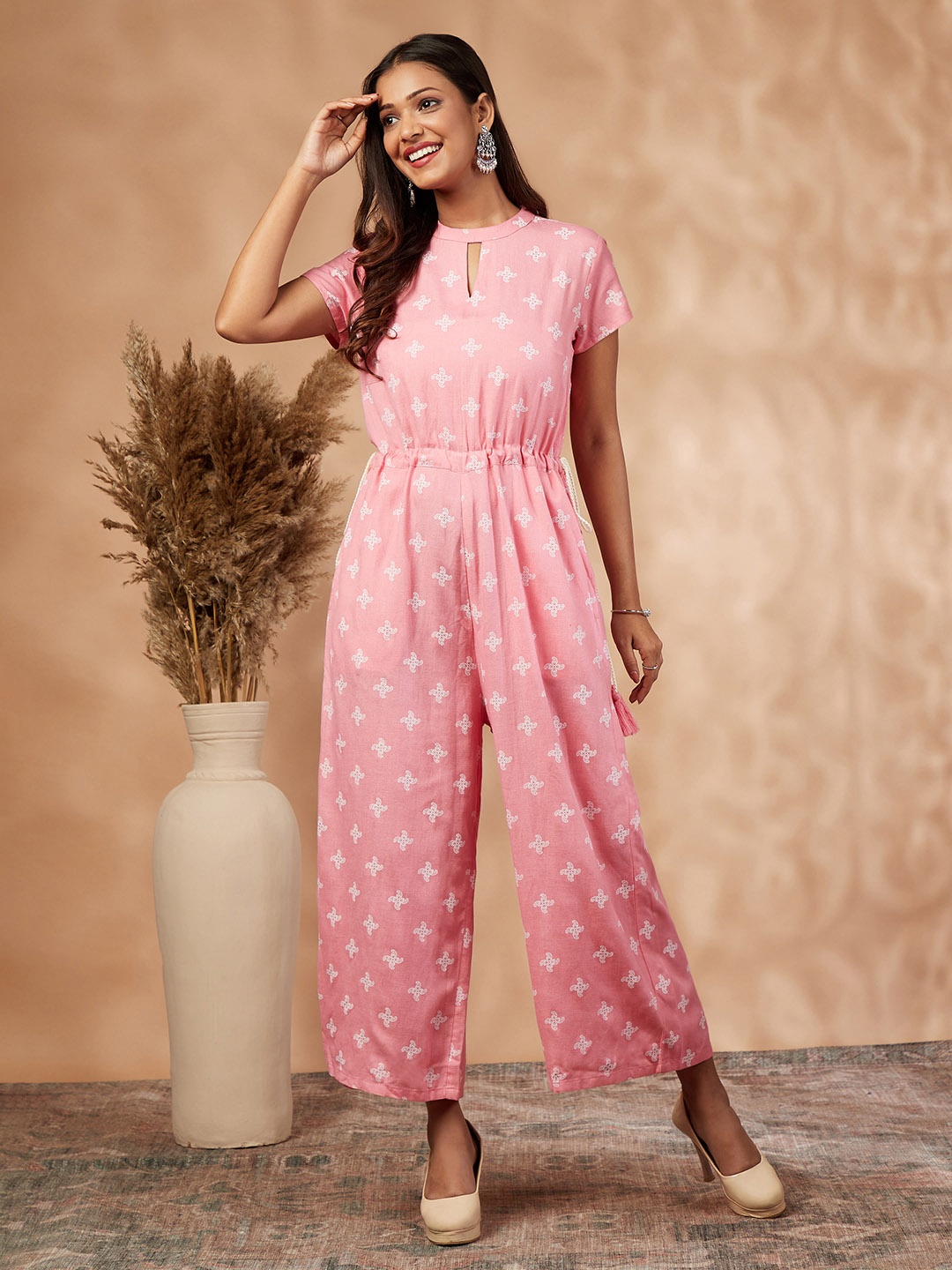 

IMARA Printed Basic Jumpsuit, Pink