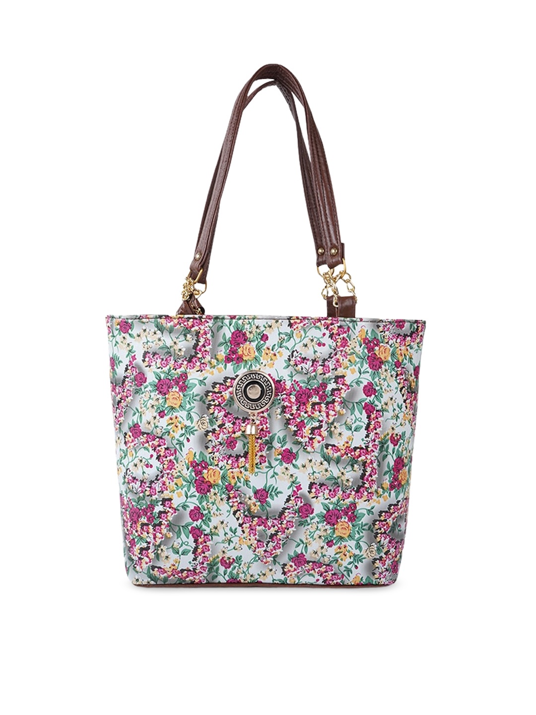 

SHINING STAR Floral Printed Structured Shoulder Bag, Red
