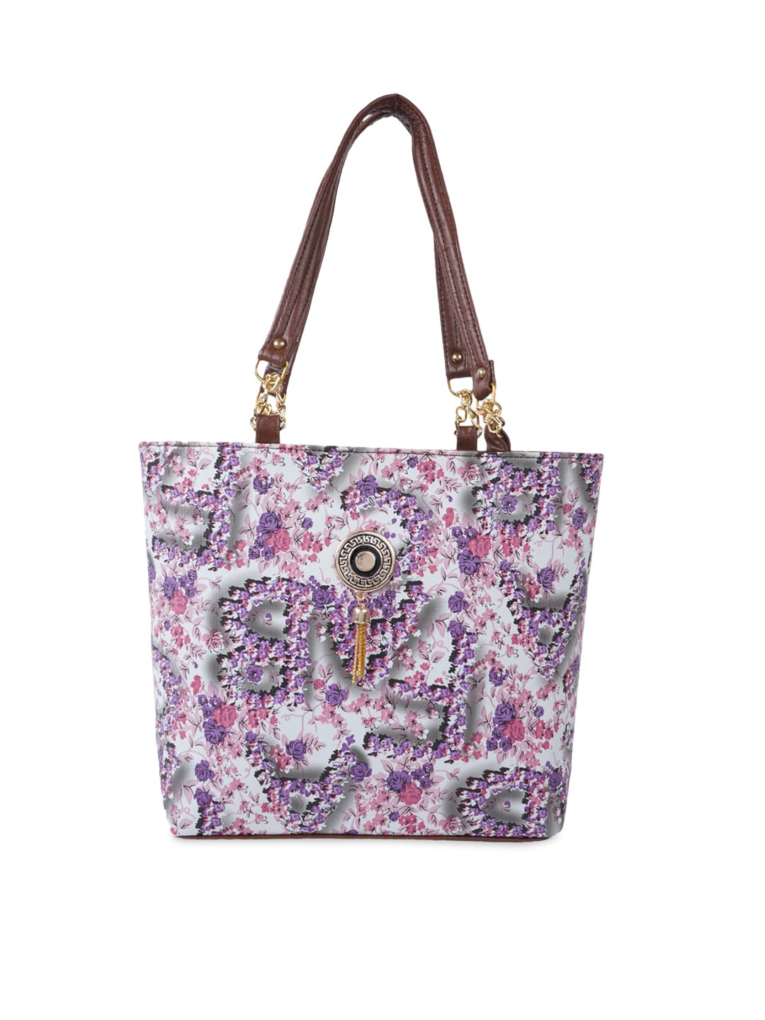 

SHINING STAR Ethnic Motifs Oversized Structured Shoulder Bag, Blue