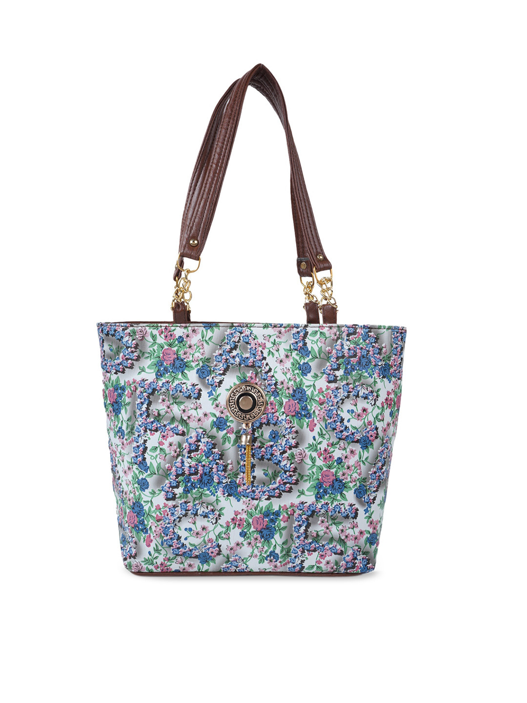 

SHINING STAR Floral Printed Water Resistant Shopper Tote Bag, Green