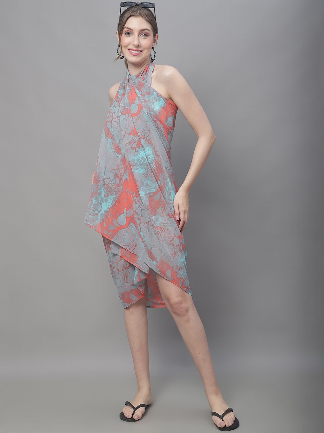 

Claura Tie and Dye Dyed Swimwear Sarong, Grey
