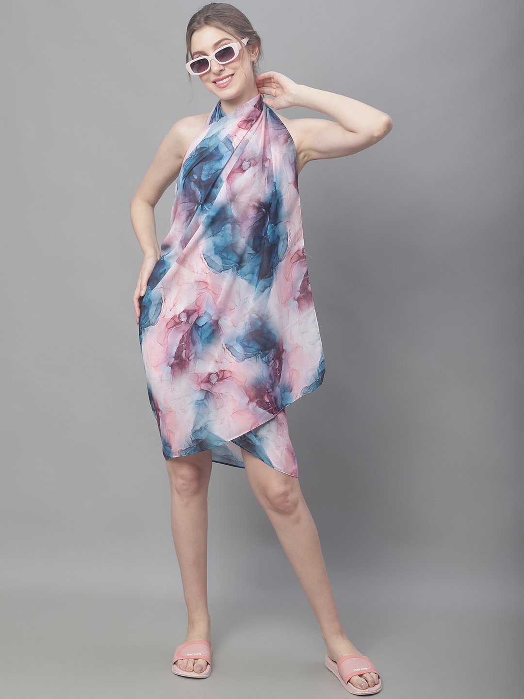 

Claura Tie and Dye Dyed Swimwear Sarong, Pink