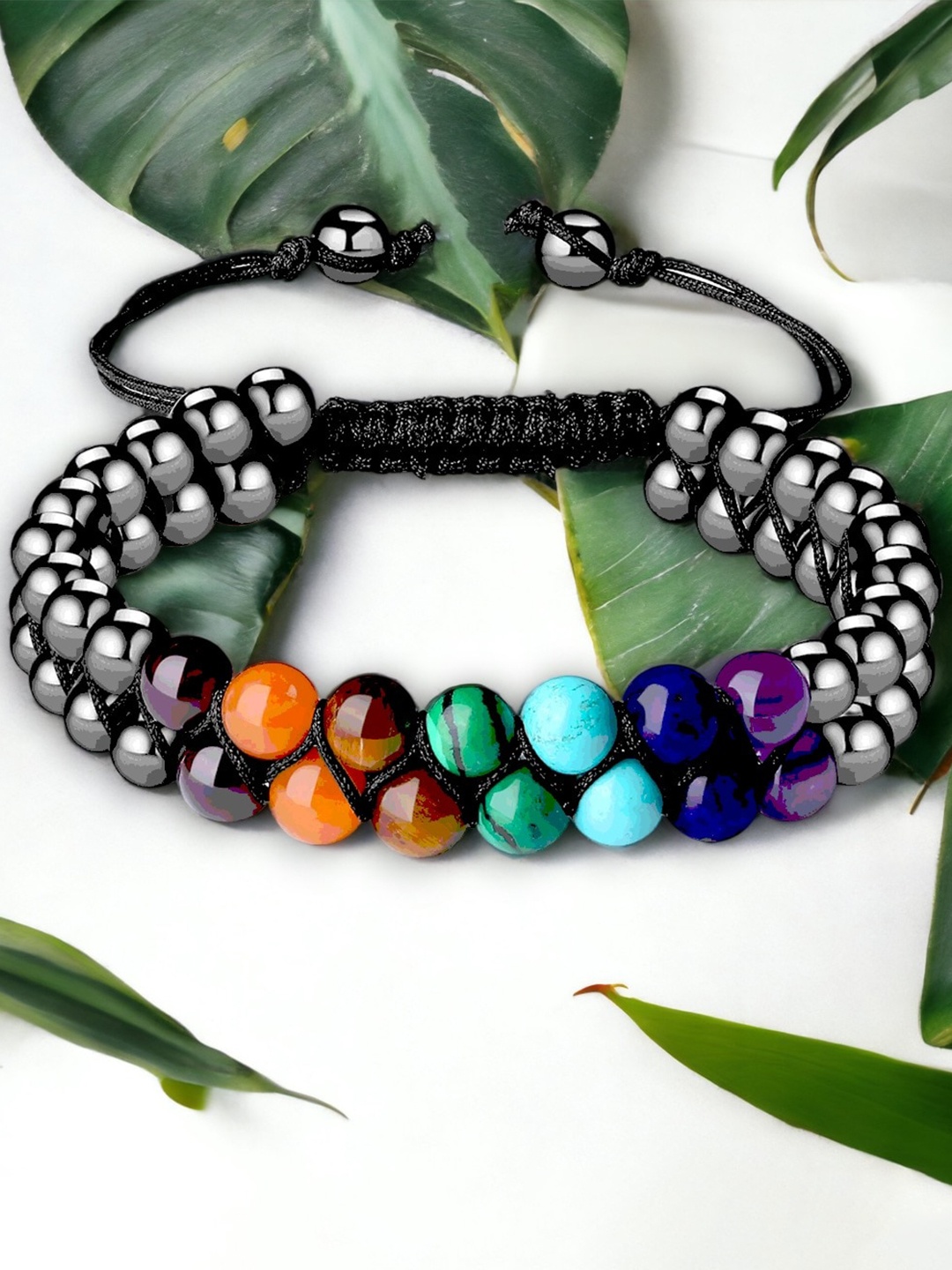 

HOT AND BOLD Agate Multistrand Bracelet, Black