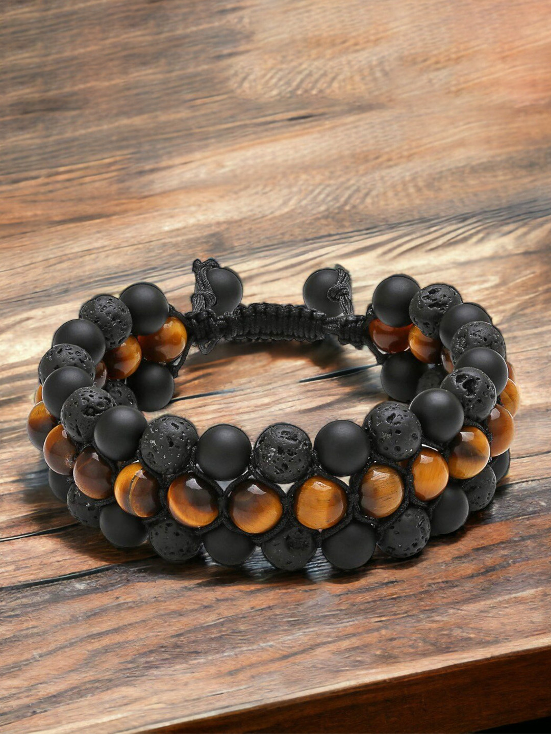 

HOT AND BOLD Unisex Agate Multistrand Bracelet, Brown