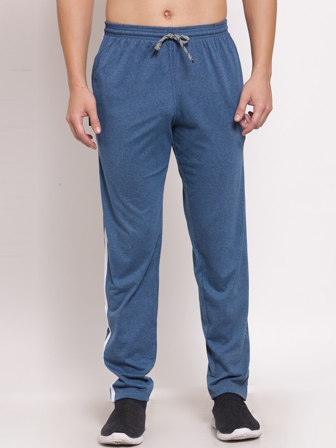 

KLOTTHE Men Mid Rise Relaxed Fit Cotton Track Pants, Blue