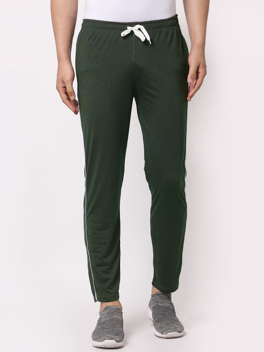 

KLOTTHE Men Mid Rise Relaxed Fit Cotton Track Pants, Green