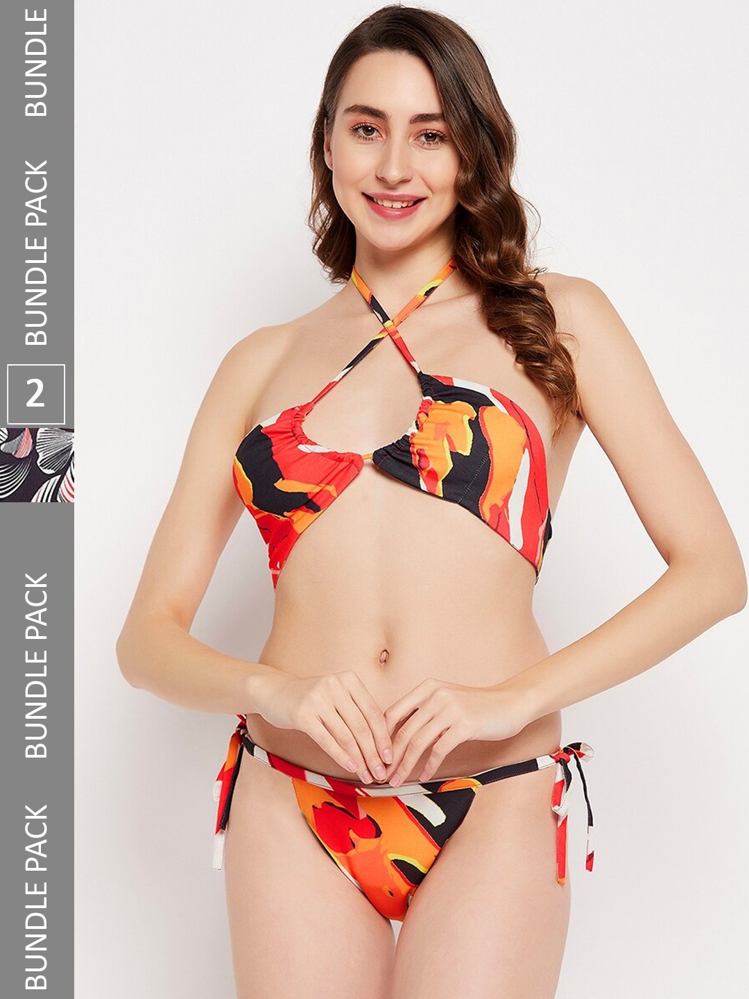 

SECRETS BY ZEROKAATA Pack Of 2 Assorted Printed Halter Neck Swim Bikini Set