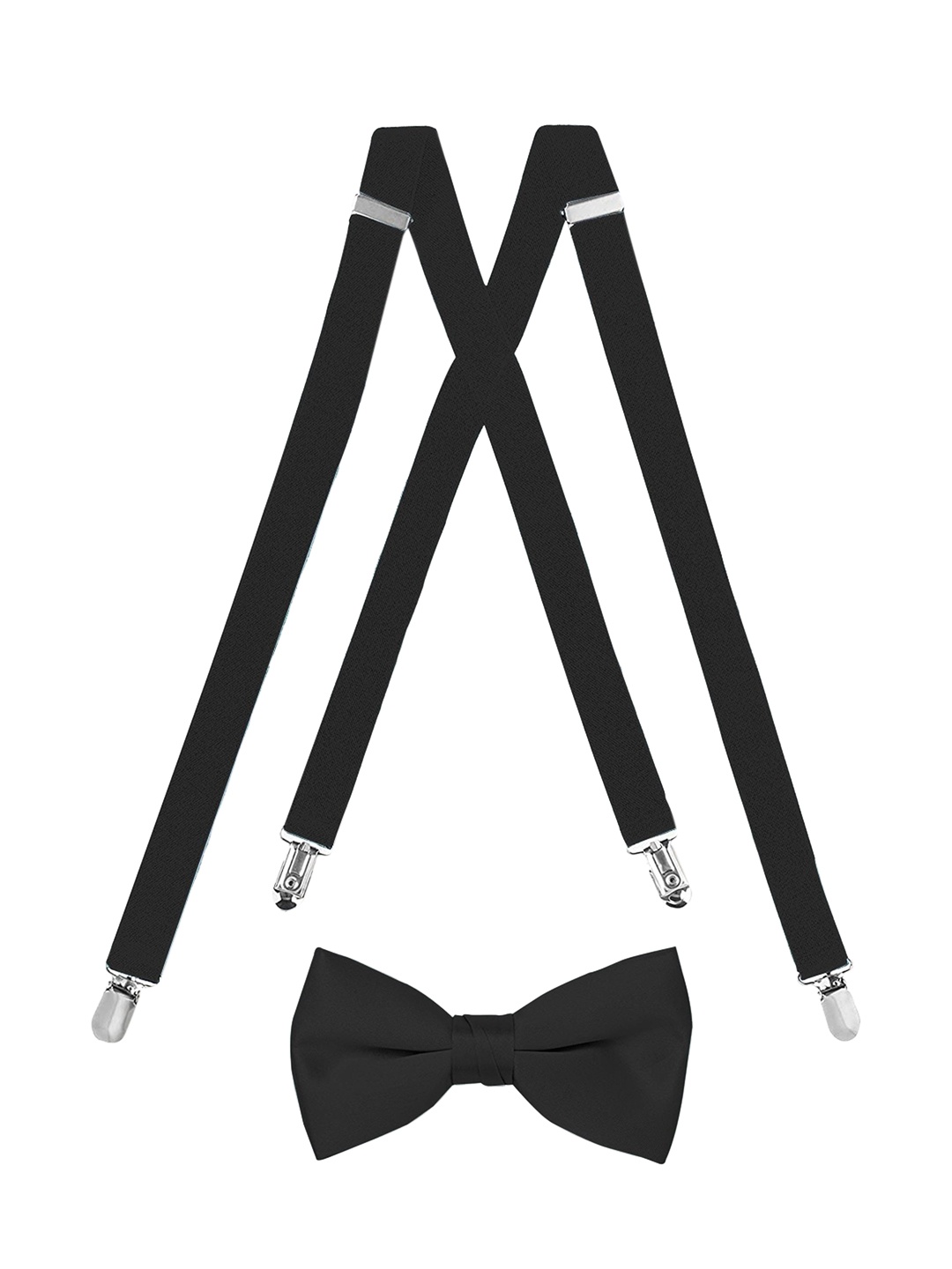 

Kastner Men Adjustable Suspenders With Bow Tie, Black