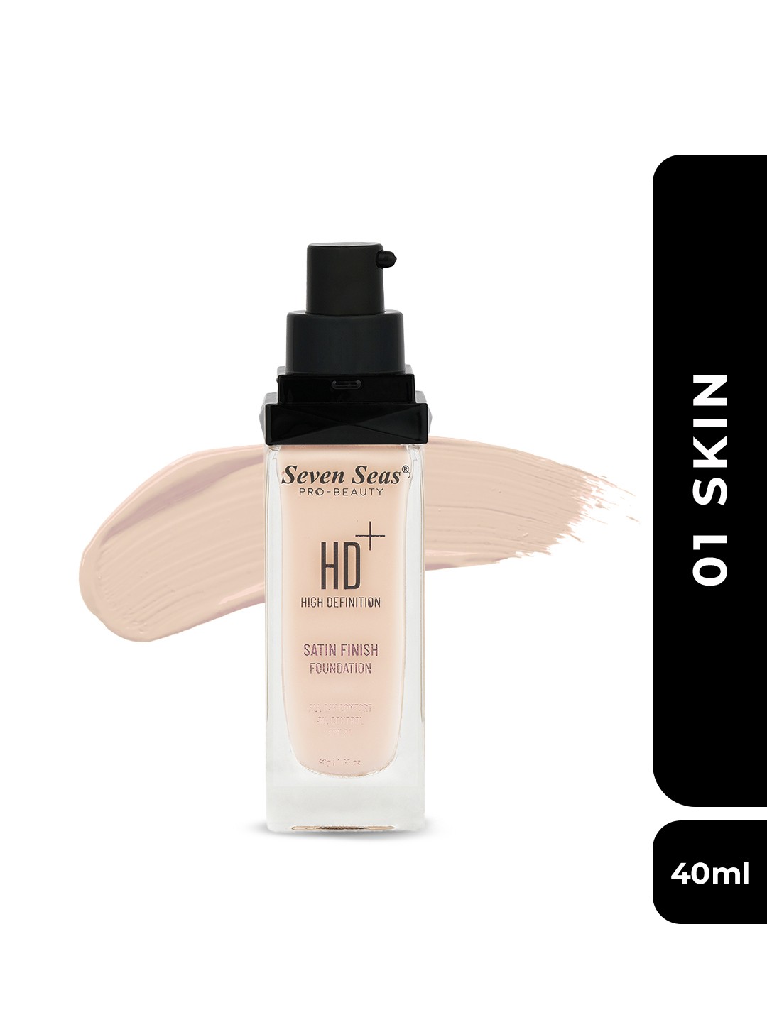 

Seven Seas Pro Beauty SPF 30 HD+ Satin Finish Foundation-40ml- Skin 01, Cream
