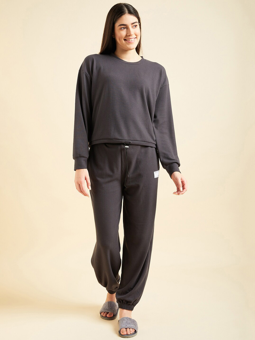 

Sweet Dreams Cotton Top & Lounge Pants Tracksuit, Grey