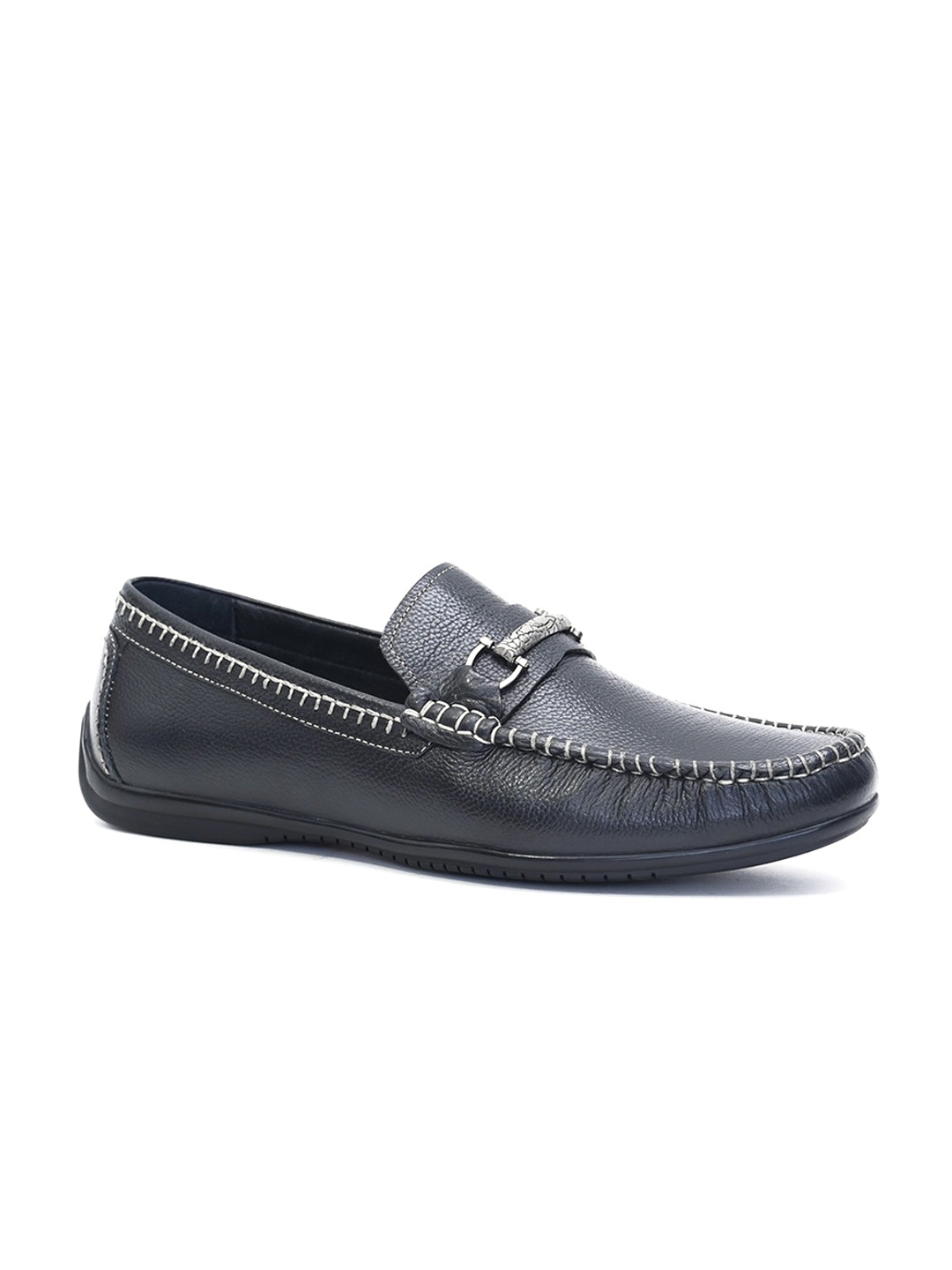 

Egle Men Leather Formal Slip-On Loafers, Black