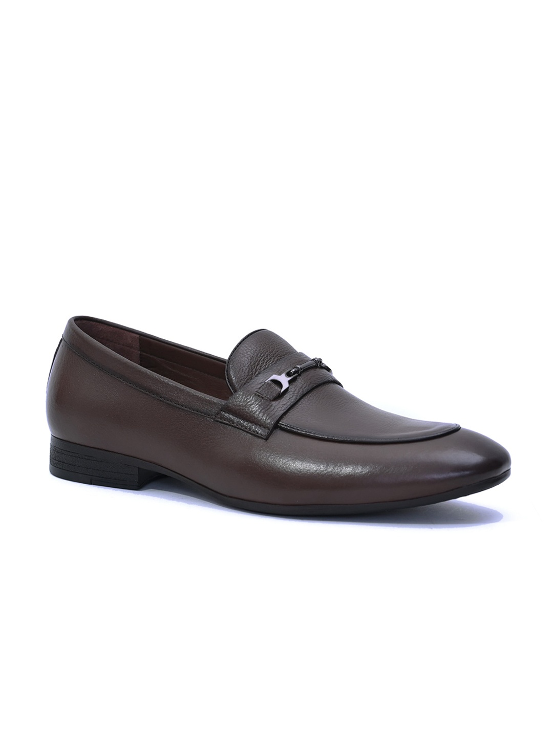 

Egle Men Textured Leather Formal Slip-On Loafers, Brown