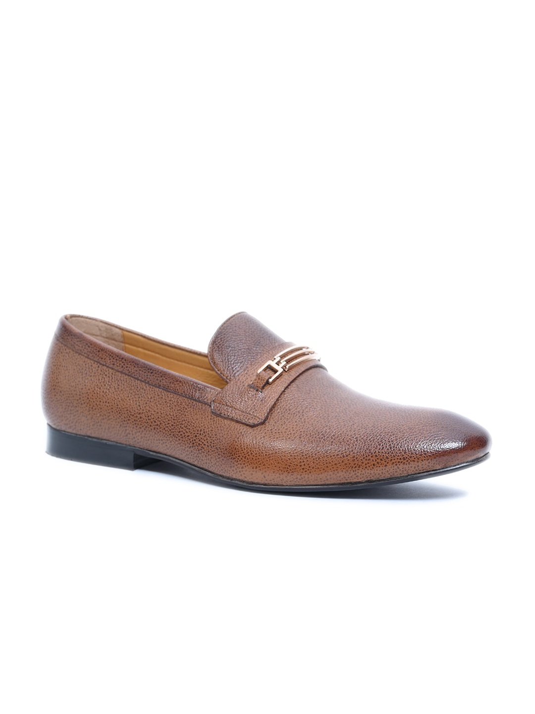 

Egle Men Textured Genuine Leather Formal Loafers, Tan
