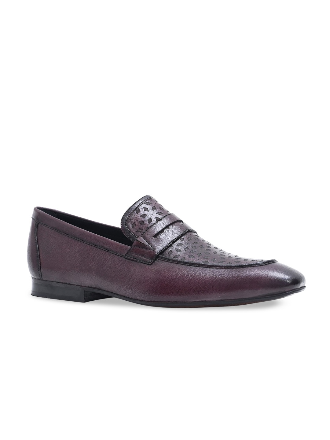 

Egle Men Textured Leather Formal Loafers, Burgundy